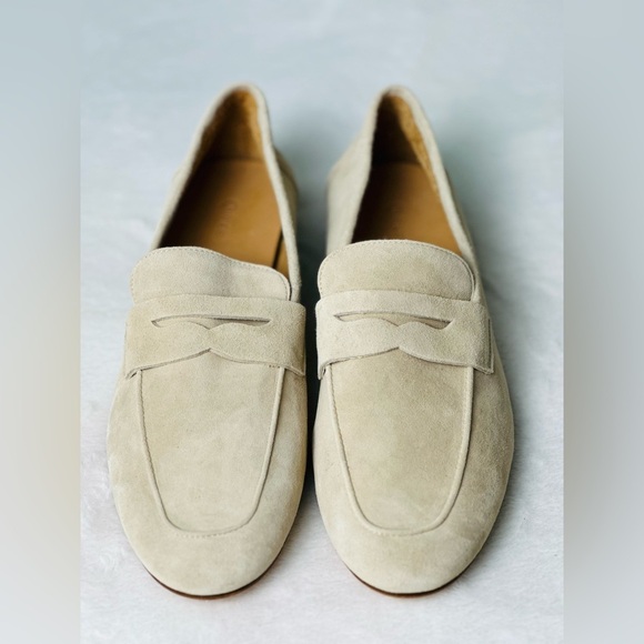 Quince Italian Suede Penny Loafer In Almond Size 9